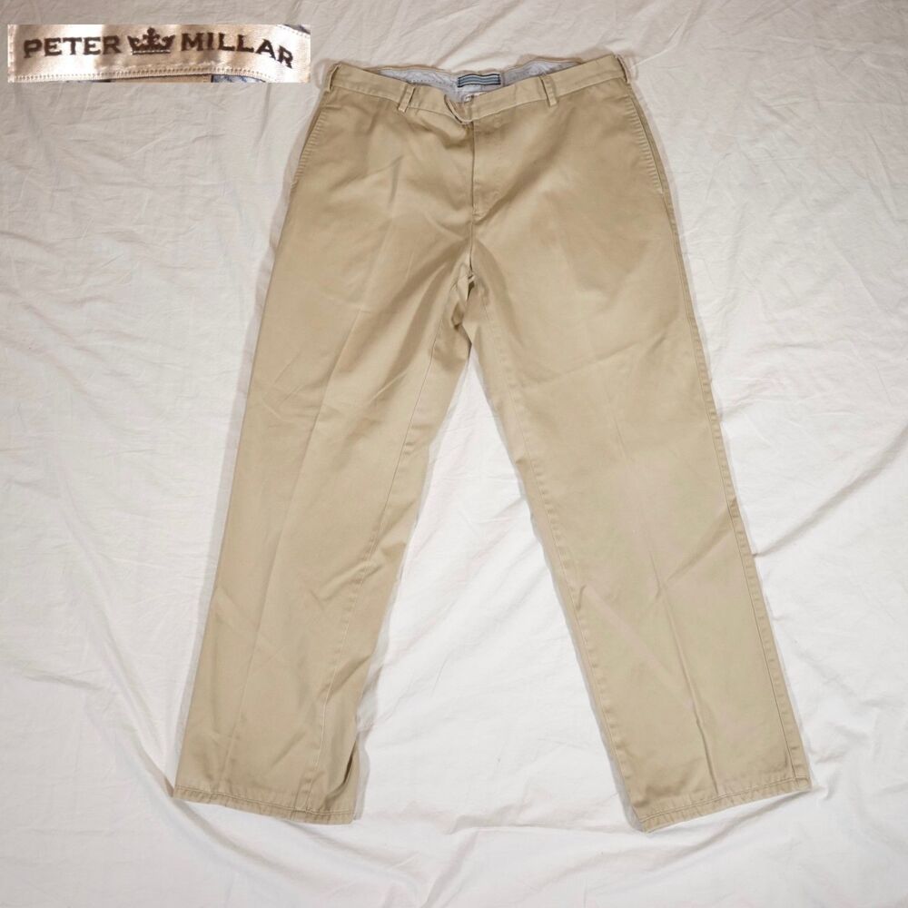Peter Millar Khaki Slacks Tan Beige Pants Size 34